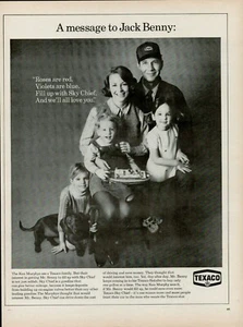 Texaco Gas Oil 1969 Mensaje Jack Benny Llénalo Con Sky Chief Anuncio Impreso De Colección - Imagen 1 de 8