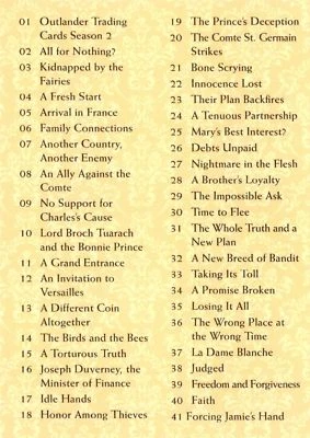 Outlander Season 2 (2017) BASE Trading Card #72 / CHECKLIST - Image 1 of 2