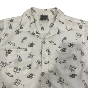 Fantastic Beasts Harry Potter All Print White Long Sleeve Button Down Shirt Sz S - Picture 1 of 12