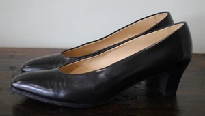 Classic Vintage Gucci Womans Black Leather Pumps Shoes (size 36 1/2 B euro) - Picture 1 of 8