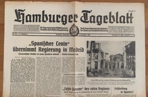 M2651 SHEET OF NEWSPAPER FROM HAMBURG, GERMANY, "SPANISH LENIN" LARGO CABALLERO - Picture 1 of 2
