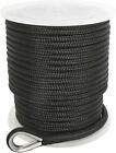 NovelBee 1/2 In* 300 Ft Double Braid Nylon Rope with Stainless Thimble and Chuck