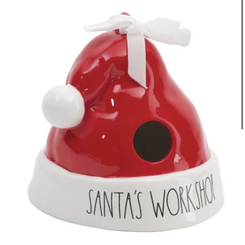 Rae Dunn Santa’s Workshop Hat Birdhouse Christmas Decor Cover