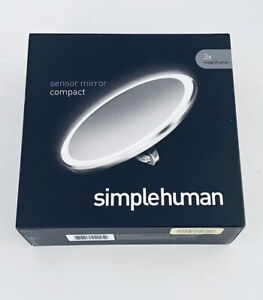 Simplehuman Sensor Mirror Compact 3x Black Stainless Steel  4” Sealed NIB