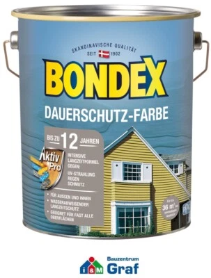 BONDEX Dauerschutz-Farbe Holzfarbe Schneeweiß, 4,0 Liter /#873231 - Bild 1 von 2
