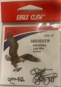 Eagle Claw Hooks ABERDEEN HOOKS Size 1/0 1 8 10. Qty 8 10 50 Select Size And Qty - Picture 1 of 10