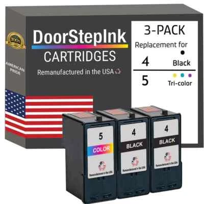 DoorStepInk Compatible Ink Cartridge for Lexmark 4 5 2BK CLR 3PK-USA - Image 1 of 4