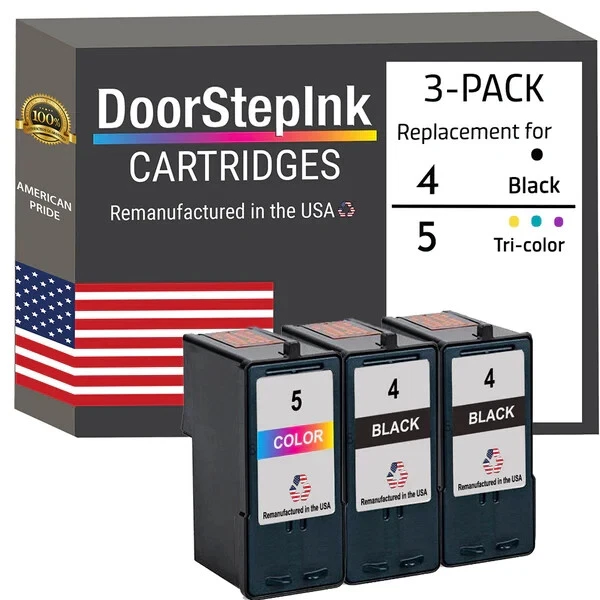 DoorStepInk Compatible Ink Cartridge for Lexmark 4 5 2BK CLR 3PK-USA - Image 1 of 4