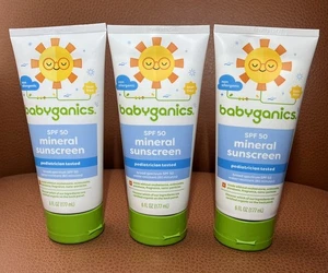 3X Babyganics Mineral-Based SPF 50 Baby Sunscreen Lotion 6oz Tube Exp: 1/26 - Picture 1 of 2