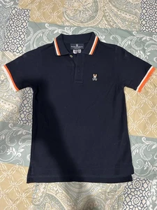 Psycho Bunny Boys Navy Polo Shirt Size 7/8 - Picture 1 of 3