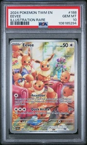 2024 POKEMON SVP TWILIGHT MASQUERADE #188/167 EEVEE ILLUSTRATION RARE PSA 10 - Bild 1 von 2