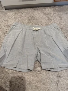 Abercrombie & Fitch L Blue & White Stripes Draw String Shorts w/pockets - Picture 1 of 4