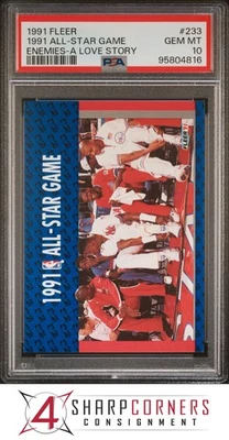 1991 FLEER #233 MICHAEL JORDAN-PATRICK EWING-CHARLES BARKLEY PSA 10 - Image 1 of 2
