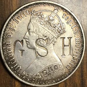 1872 UK GB GREAT BRITAIN SILVER FLORIN TWO SHILLINGS COIN - Counterstamped - - Picture 1 of 2