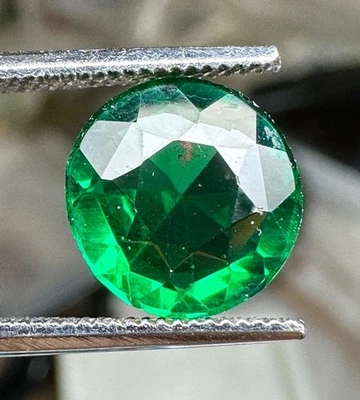Granada e vidro duplo antigo original 100 anos 2,65 ct redondo 9 mm 🤩 - Imagem 1 de 3