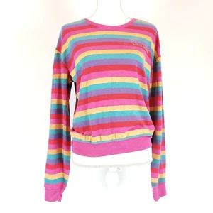 Spiritual Gangster SIZE L Love More Rainbow Stripe Colorful Savasana Pullover - Picture 1 of 13