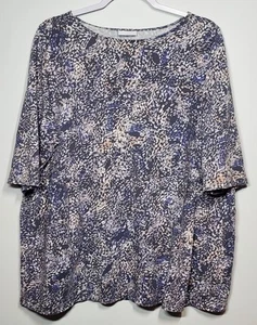 Pure Jill Women's XL Gray Multi Speckle Abstract Print Elbow Sleeve Tunic - Picture 1 of 8
