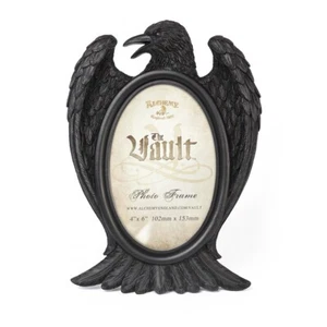 Alchemy Gothic Black Raven Resin Picture Frame 4X6" Photo Gift Decor V106 NIB - Picture 1 of 3