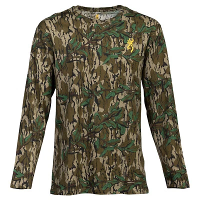 Browning Wasatch CB Long Sleeve Camo T-Shirt Mossy Oak Greenleaf - Image 1 of 2