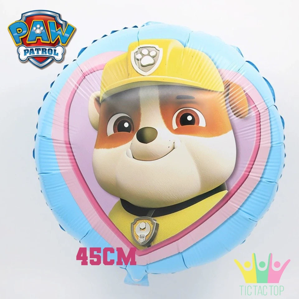 1x Paw Patrol Rubble Balloon Foil Helium. Lolly Loot Bag Cake Party Cupcake Dog - image 1 of 1