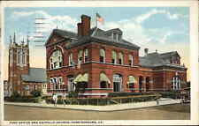 Harrisonburg Virginia VA Post Office and Catholic Church Vintage Postcard
