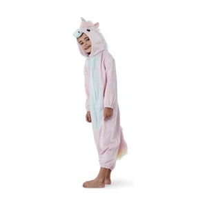 Unicorn Costume Ages 4-6 party dress up kids hooded button up front pink white - Picture 1 of 3