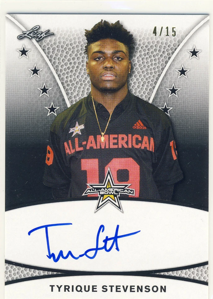 TYRIQUE STEVENSON 2019 Leaf Metal All-American Bowl TOUR /15 AUTO BEARS - Image 1 of 2