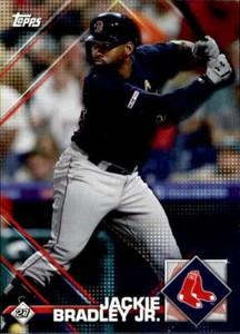 2020 Topps MLB Sticker #27 Jackie Bradley Jr. (Front)/#2 Mike Trout (Back)