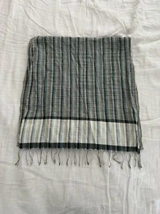Dries van Noten Schal grün Baumwolle gestreift - Bild 1 von 6