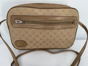 VTG 80's Pierre Cardin Beige Canvas Logo Shoulder Bag Messenger Monogram Handbag - Picture 1 of 16