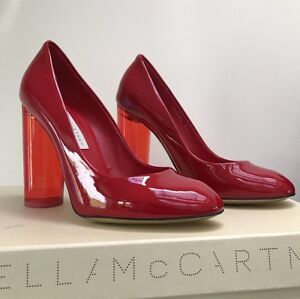 Stella McCartney Red Leather Plexi Heel Pump 6.5