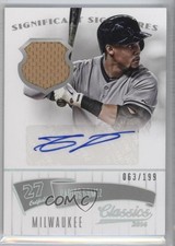 2014 Classics Significant Signatures Materials Silver Jerseys Carlos Gomez Auto
