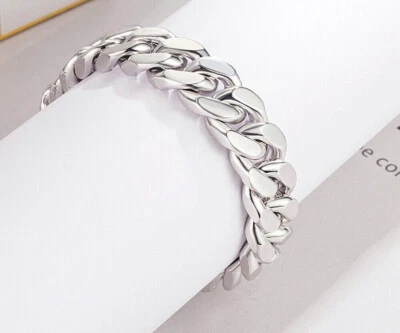 925 Sterling Silver Men's 13.5mm Thick Big Miami Cuban Curb Chain Link Bracelet - Image 1 of 4