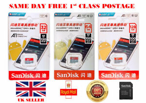 Genuine SanDisk Ultra Micro SD Card 32GB 64GB 128GB SDHC SDXC Class 10 A1