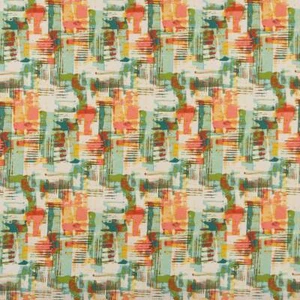 Revel Jamaica Orange Eco-Tech Performance Print Upholstery Fabric by the Yard - Picture 1 of 2