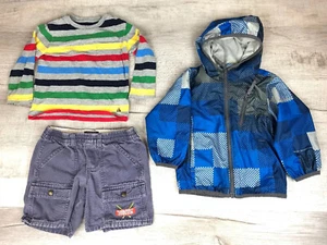 2T Toddler Boys Clothing 3 Piece Set Longsleeve Shirt Windbreaker Shorts Size 2T - Picture 1 of 12