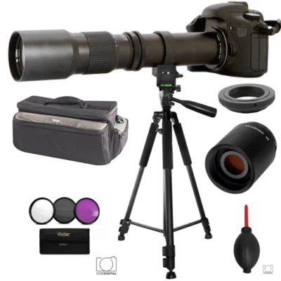  TELESCOPE TELEPHOTO LENS 500-1000MM +60" TRIPOD + XL BAG FOR NIKON D3400 D5600 - Image 1 of 4