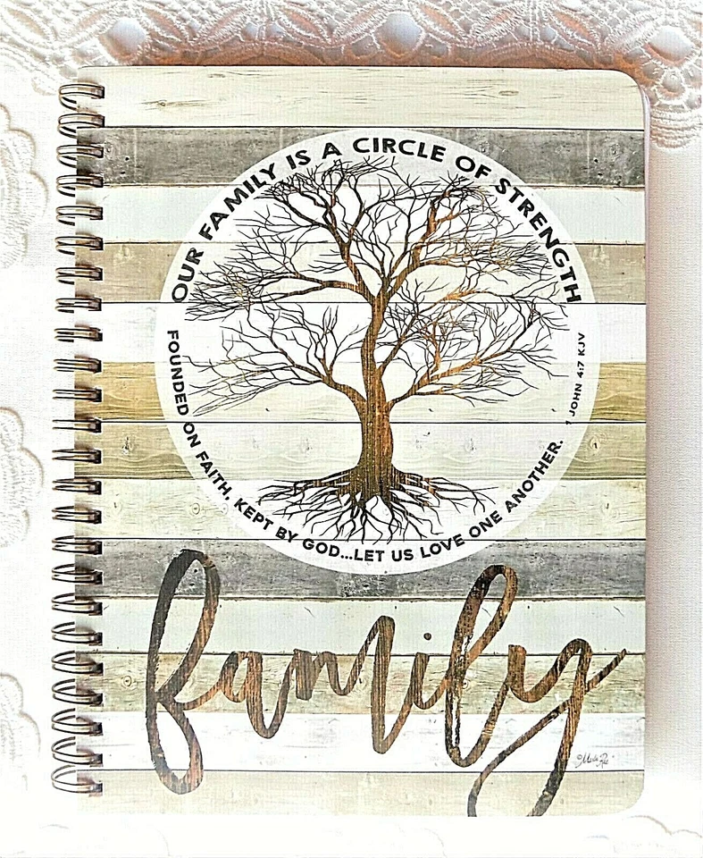 Legacy Medium Spiral Notebook  ~~  "Family ... Circle of Strength" Floral Design - Image 1 of 1