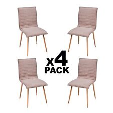 Pack 4 sillas silla moderna para comedor marrón con patas cambria, Jules