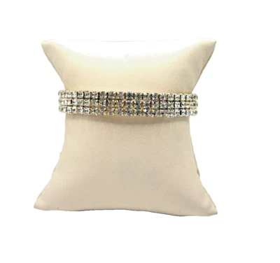 Pulsera elástica triple fila de circonitas cúbicas Foto 1 de 4