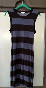 Standard James Perse Excellent Womens Tank Dress Size 0 XS Blue Striped USA $159 - Picture 1 of 4
