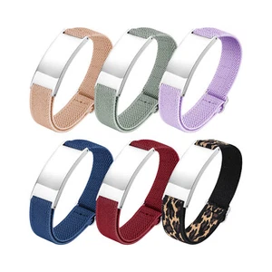 Personalised Medical Alert Engraved Bracelet Elastic Strap for Men Women ID - Picture 1 of 26