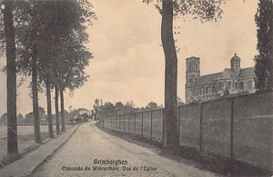 België - GRIMBERGEN (Vl. Br.) Steenweg van Wolvertem - Gezicht op de kerk - Picture 1 of 2