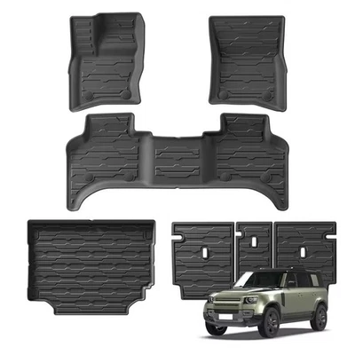 for Land Rover Defende 110 2020-2024 TPE All-weather Floor Mats Trunk Pad Black Foto 1 de 4