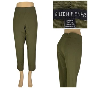Eileen Fisher Womens XL Ankle Pants Green Viscose Stretch Casual Pull On EUC - Imagen 1 de 9