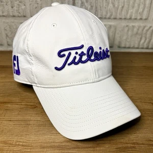 Titleist Pro-V Footjoy Hat Women’s Adjustable White With Purple Script - Picture 1 of 6