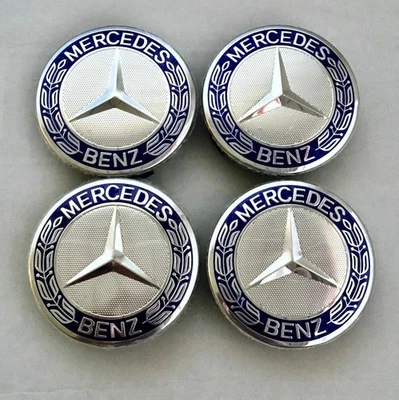 4X 75MM For Mercedes Benz Car Wheel Center Caps Emblem Blue Rim Hub Cover Badge - Image 1 of 4