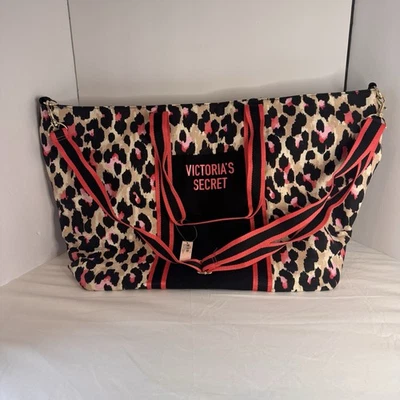 Victoria's Secret Large oversized Leopard print Weekender tote bag NWT - Image 1 of 4
