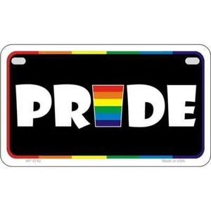 Pride Rainbow Novelty Metal Motorcycle Plate - Picture 1 of 1