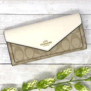 Coach Leather Envelope Wallet in Multiple Colors MSRP $250